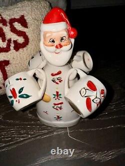 Rare! Vintage CAPRI Creations Ceramic Santa Whiskey Set Christmas Japan