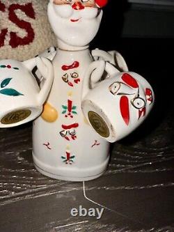 Rare! Vintage CAPRI Creations Ceramic Santa Whiskey Set Christmas Japan