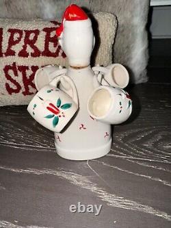 Rare! Vintage CAPRI Creations Ceramic Santa Whiskey Set Christmas Japan