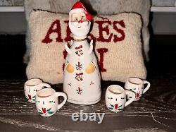 Rare! Vintage CAPRI Creations Ceramic Santa Whiskey Set Christmas Japan