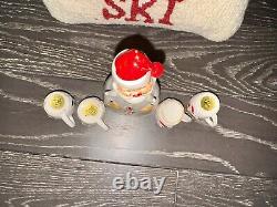 Rare! Vintage CAPRI Creations Ceramic Santa Whiskey Set Christmas Japan