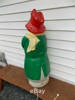 Rare Vintage EMPIRE Lighted Blowmold Clown Hobo Snowman Blow Mold Christmas