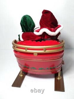 Rare Vintage Gemmy Santa and Mrs. Claus A Sleigh Ride Lighted Musical Animated