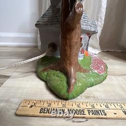 Rare Vintage Halloween 16 Tall Ceramic Haunted House Witch Bat Blinking Lights