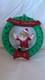 Rare Vintage Rosbro Christmas Hard Plastic Santa W Wreath Candy Holder