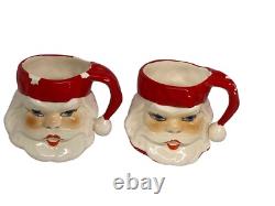 Rare Vintage Winking? (Drinking) Santa Pitcher & Mugs Napco Ceramics -OFFERS