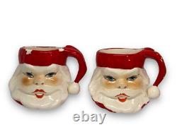 Rare Vintage Winking? (Drinking) Santa Pitcher & Mugs Napco Ceramics -OFFERS