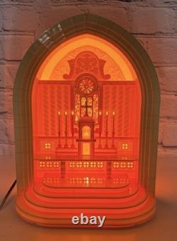 Raylite Church Altar Christmas Light Up Musical Works See Video Vtg 1950s