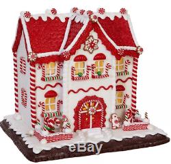 Raz Imports Christmas Red and White Lighted Gingerbread House, 9.75 Inch 3816138