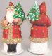 Red Santa With Stars And Tree Ino Schaller Paper Mache