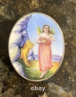 Reduced Krewe Mithras 1907 Enamel Angel C-clasp PinPsyche At The Feet Of Venus