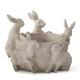 Resin Faux Stone 5 Bunny Rabbit Flower Pot 11 Inch