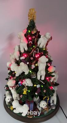 Retired Danbury Mint Bichon Frise Dog Light-Up 13 Christmas Tree, WithStar, Bulbs