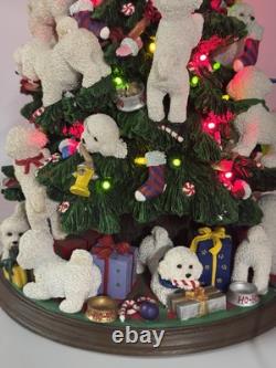 Retired Danbury Mint Bichon Frise Dog Light-Up 13 Christmas Tree, WithStar, Bulbs