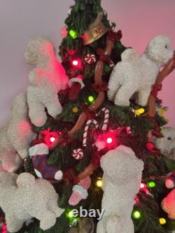 Retired Danbury Mint Bichon Frise Dog Light-Up 13 Christmas Tree, WithStar, Bulbs