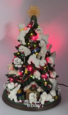 Retired Danbury Mint Bichon Frise Dog Light-Up 13 Christmas Tree, WithStar, Bulbs
