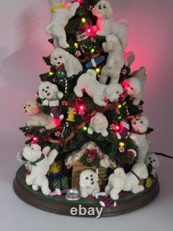 Retired Danbury Mint Bichon Frise Dog Light-Up 13 Christmas Tree, WithStar, Bulbs