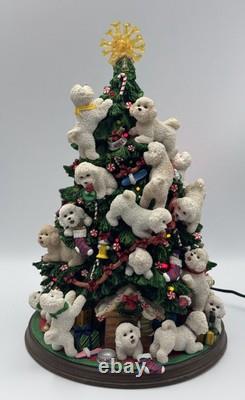 Retired Danbury Mint Bichon Frise Dog Light-Up 13 Christmas Tree, WithStar, Bulbs