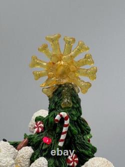 Retired Danbury Mint Bichon Frise Dog Light-Up 13 Christmas Tree, WithStar, Bulbs
