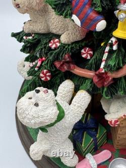 Retired Danbury Mint Bichon Frise Dog Light-Up 13 Christmas Tree, WithStar, Bulbs