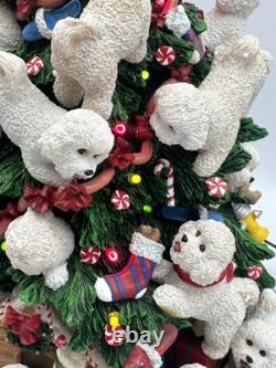 Retired Danbury Mint Bichon Frise Dog Light-Up 13 Christmas Tree, WithStar, Bulbs