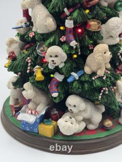 Retired Danbury Mint Bichon Frise Dog Light-Up 13 Christmas Tree, WithStar, Bulbs