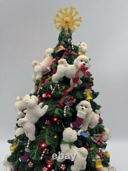 Retired Danbury Mint Bichon Frise Dog Light-Up 13 Christmas Tree, WithStar, Bulbs