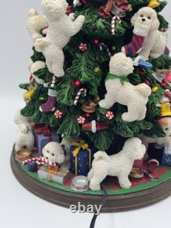 Retired Danbury Mint Bichon Frise Dog Light-Up 13 Christmas Tree, WithStar, Bulbs