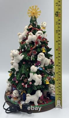 Retired Danbury Mint Bichon Frise Dog Light-Up 13 Christmas Tree, WithStar, Bulbs