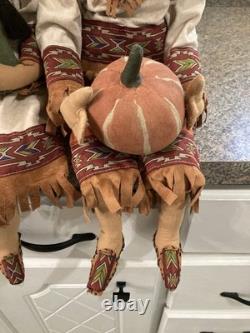 Retired Joe Spencer Native American Shelf Sitter Dolls Sean & Shawna Preowned