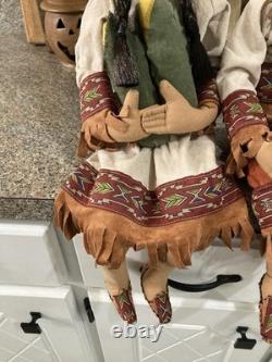 Retired Joe Spencer Native American Shelf Sitter Dolls Sean & Shawna Preowned