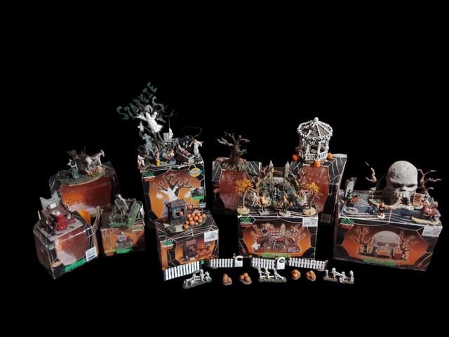 Retired Lemax Spookytown Halloween Xollection Iob Lot. 32 Pieces