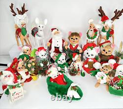 Retired Lot of 17 Christmas ANNALEE Dolls 93-2000s RARE COLLECTION Vintage Retro