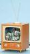 Retro Tv With Santa Flying Over Snowy Town, Many Christmas Songs, Music Box New