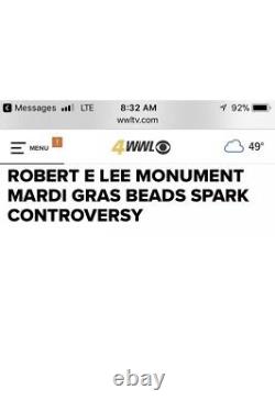 Robert E. Lee Circle Monument New Orleans Mardi Gras Post Card Bead Forever Lee
