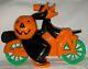 Rosbro Plastic Witch On Motorcycle Candy Container Vintage Halloween