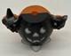 Rosen Plastic Halloween Jol Sucker Candy Container Black Front Orange Witch Cat
