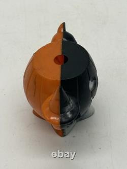 Rosen Plastic Halloween JOL Sucker Candy Container Black Front Orange Witch Cat