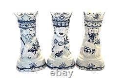 Royal Copenhagen Porcelain Three Kings Figurines Candlestick Holders Denmark VTG