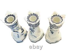 Royal Copenhagen Porcelain Three Kings Figurines Candlestick Holders Denmark VTG