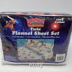 Rudolph The Red Nose Reindeer Island Of Misfit Toys Twin Flannel Sheet Set New