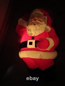 SANTA ROYAL ELECTRIC Vintage Christmas Flat Back Lighted Vacuform 3D Plastic