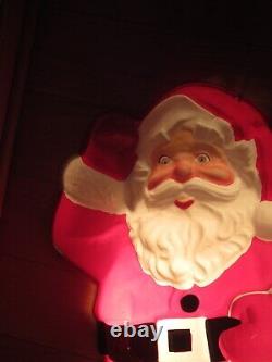 SANTA ROYAL ELECTRIC Vintage Christmas Flat Back Lighted Vacuform 3D Plastic