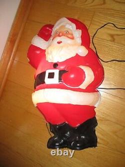 SANTA ROYAL ELECTRIC Vintage Christmas Flat Back Lighted Vacuform 3D Plastic