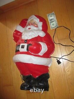 SANTA ROYAL ELECTRIC Vintage Christmas Flat Back Lighted Vacuform 3D Plastic