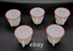 SCARSE! 5pc Hazel Atlas Holly Berries Tom & Jerry Christmas Punch (Bowl) Mugs SCARSE! 5pc Hazel Atlas Holly Berries Tom & Jerry Christmas Punch (Bowl) Mugs