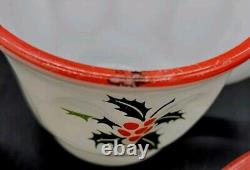 SCARSE! 5pc Hazel Atlas Holly Berries Tom & Jerry Christmas Punch (Bowl) Mugs SCARSE! 5pc Hazel Atlas Holly Berries Tom & Jerry Christmas Punch (Bowl) Mugs