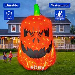 SEASONBLOW Gigantic 12 Foot Tall Inflatable Jack O'Lantern Pumpkin with Flash Up