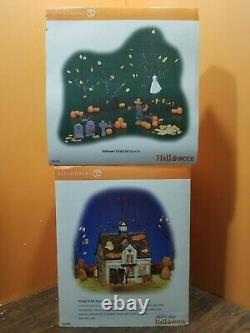 SEE VIDEO! Dept 56 55055 Creepy Creek Carriage House Halloween Village Set Lot