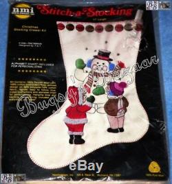 SNOWMAN Crewel Stitchery Christmas Stocking Kit 1981